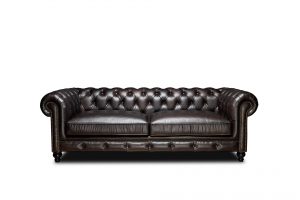 Vintage Acı Kahve Üçlü Deri Koltuk