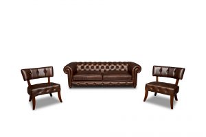 Tesco Kahverengi Hakiki Deri Ofis Takımı