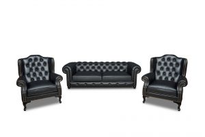 İmran Mat Siyah Hakiki Deri Ofis Takımı