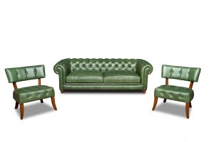 Tesco Hakiki Deri Küf Yeşili Ofis Takımı