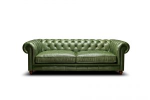 Marbella Yeşil Üçlü Gerçek Deri Koltuk