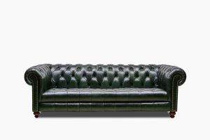 Vintage Acı Yeşil Üçlü Full Kapitöne Deri Chester