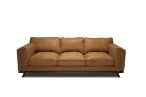 Bienco Camel Üçlü Gerçek Deri Modern Koltuk