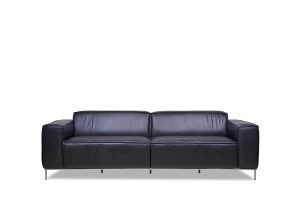 Prisma Siyah Üçlü Gerçek Deri Modern Koltuk