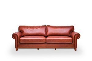 Genoa Taba Rengi Üçlü Gerçek Deri Modern Koltuk